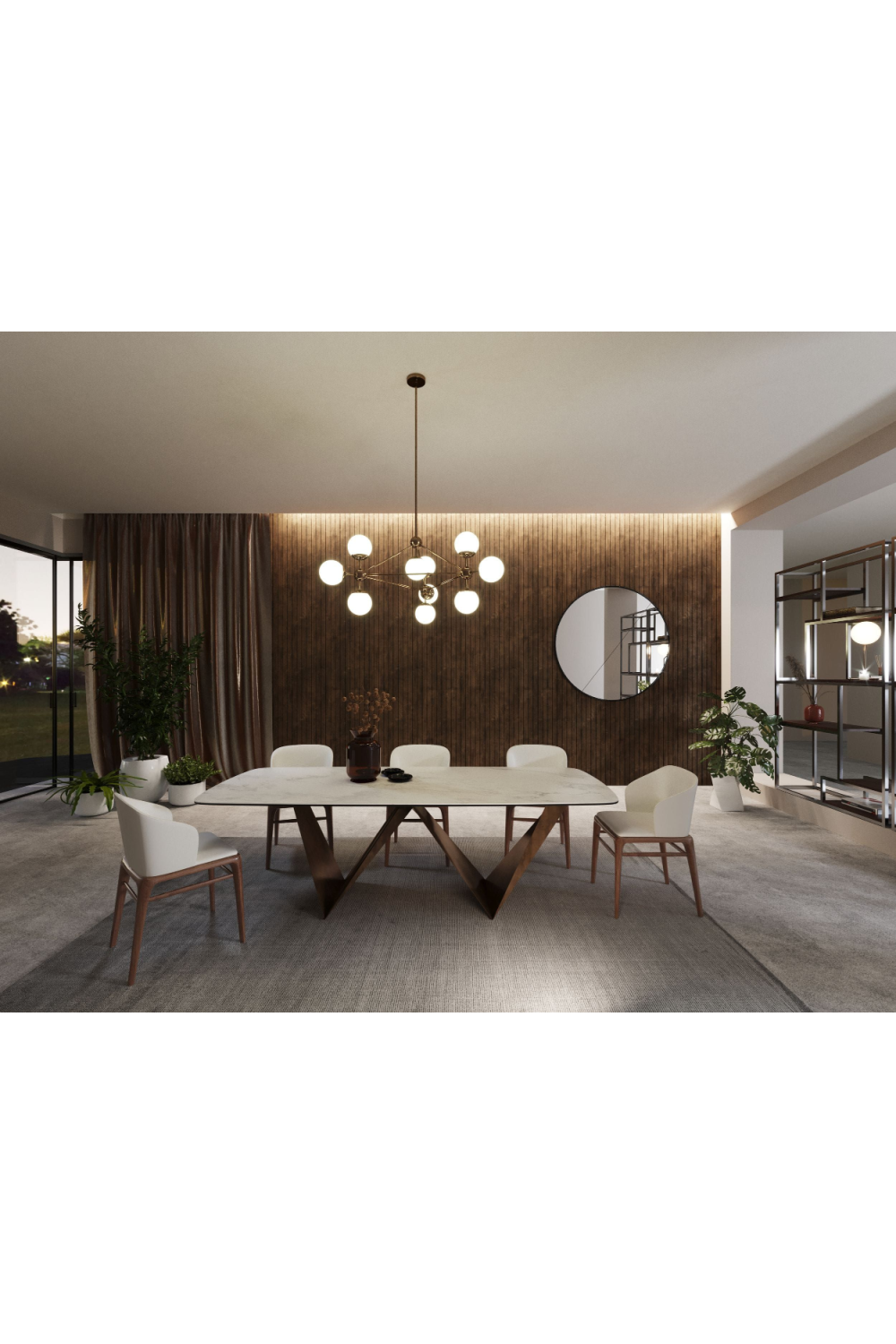 White Ceramic Dining Table | OROA Modern Melanie | Oroa.com