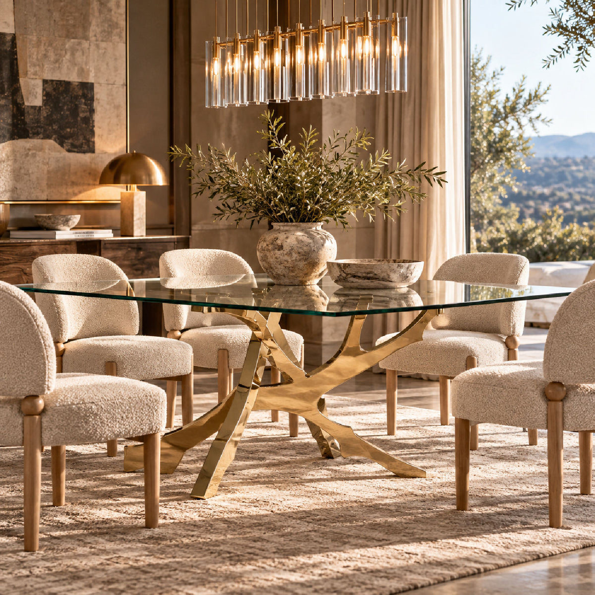 Modern European furniture - Tempered Glass Dining Table - www.oroa.com