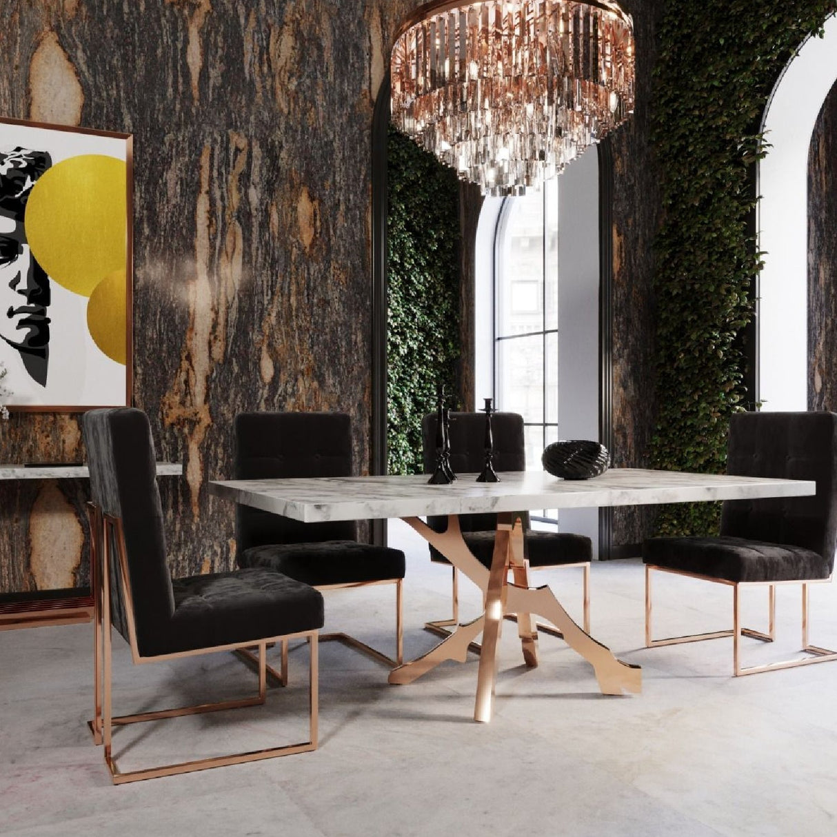 White Marble Dining Table – Legend – angled view