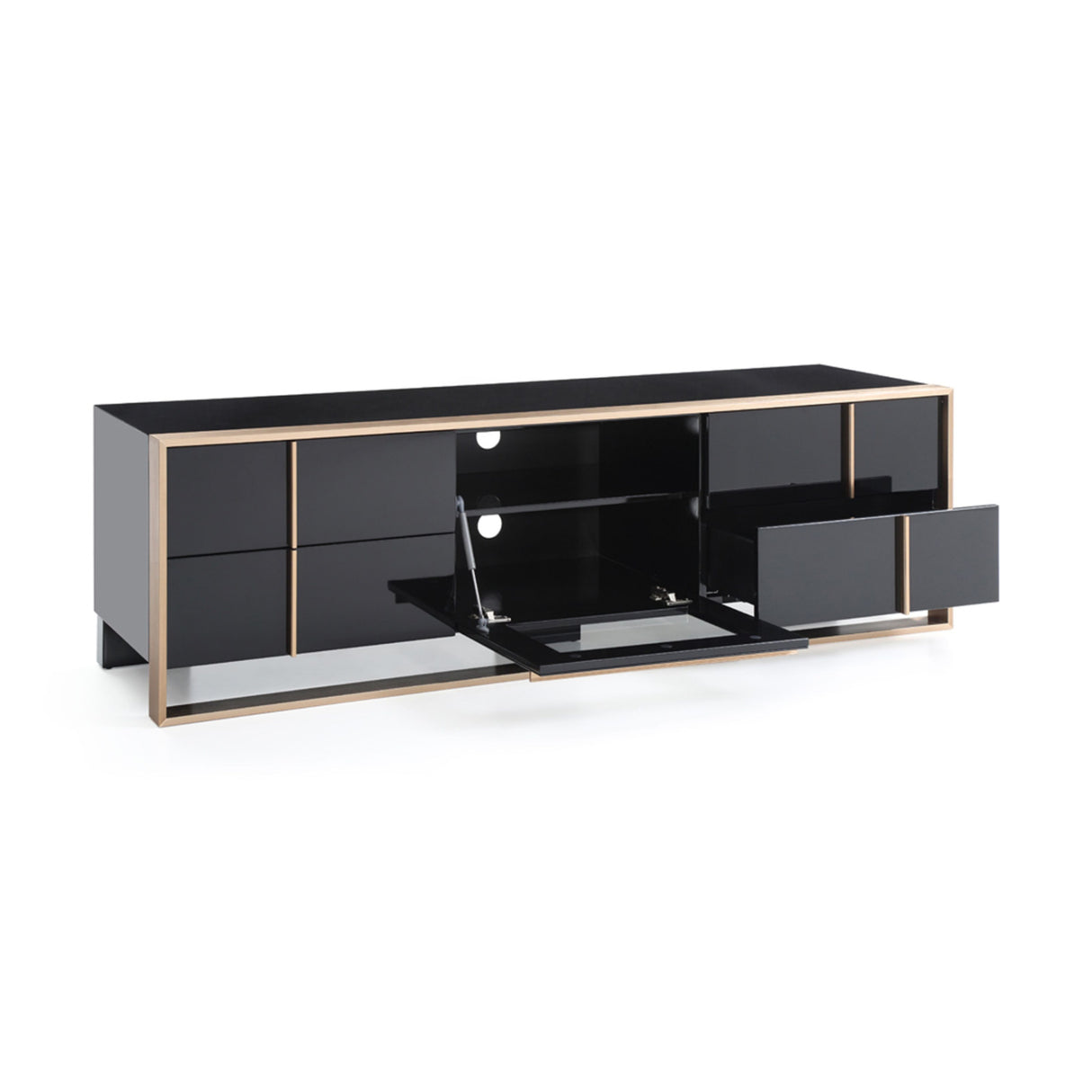 Black 4-Drawer TV Stand | OROA Modern Cartier