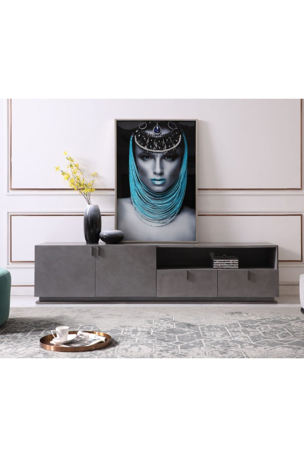 Gray Crackle TV Stand | Oroa.com