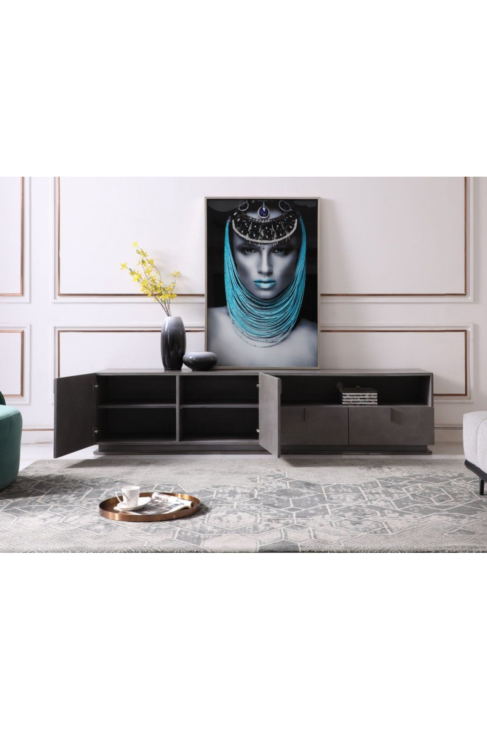 Gray Crackle TV Stand | Oroa.com