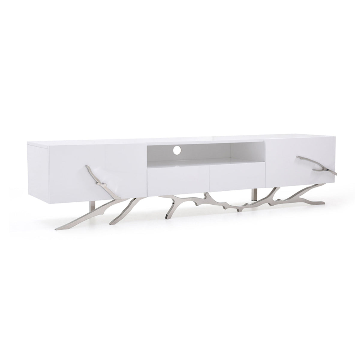 White High-Gloss Media Unit | OROA Modern Legend