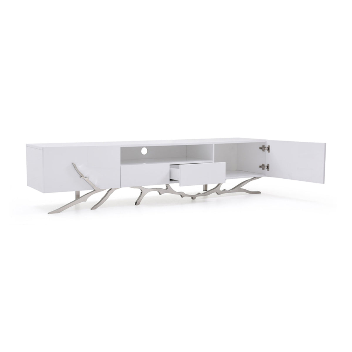 White High-Gloss Media Unit | OROA Modern Legend