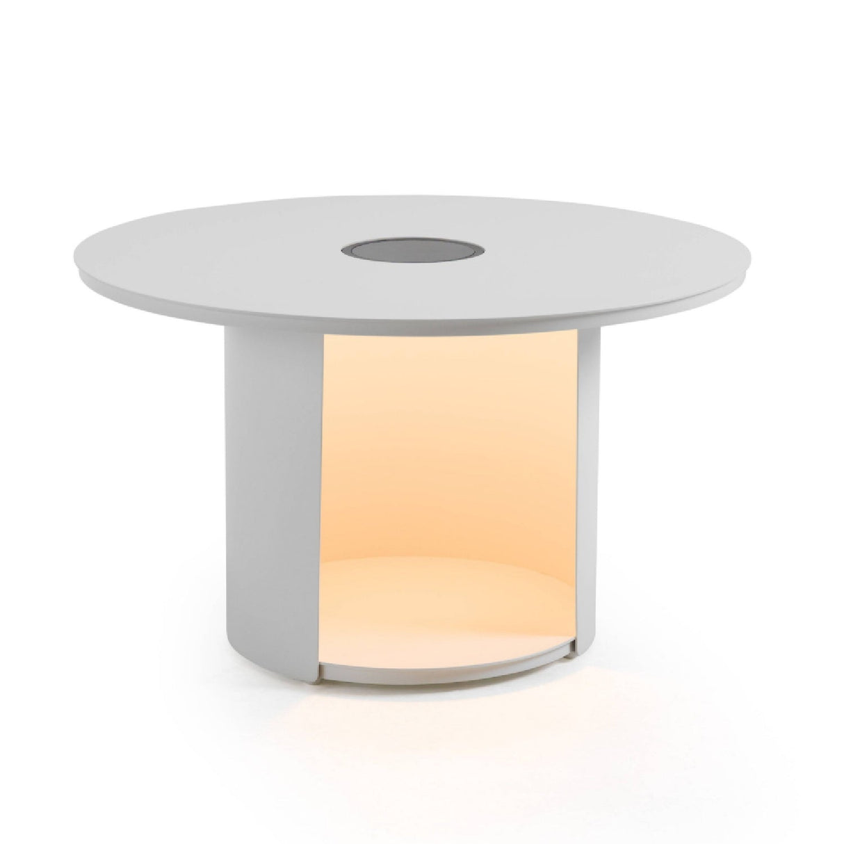 Outdoor White End Table with Solar Light M – Onza – alternate view 5