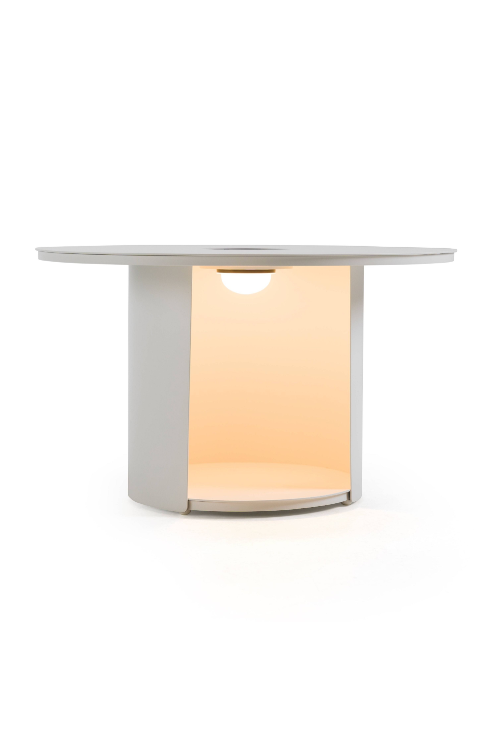 Outdoor White End Table with Solar Light M | OROA Modern Onza | Oroa.com