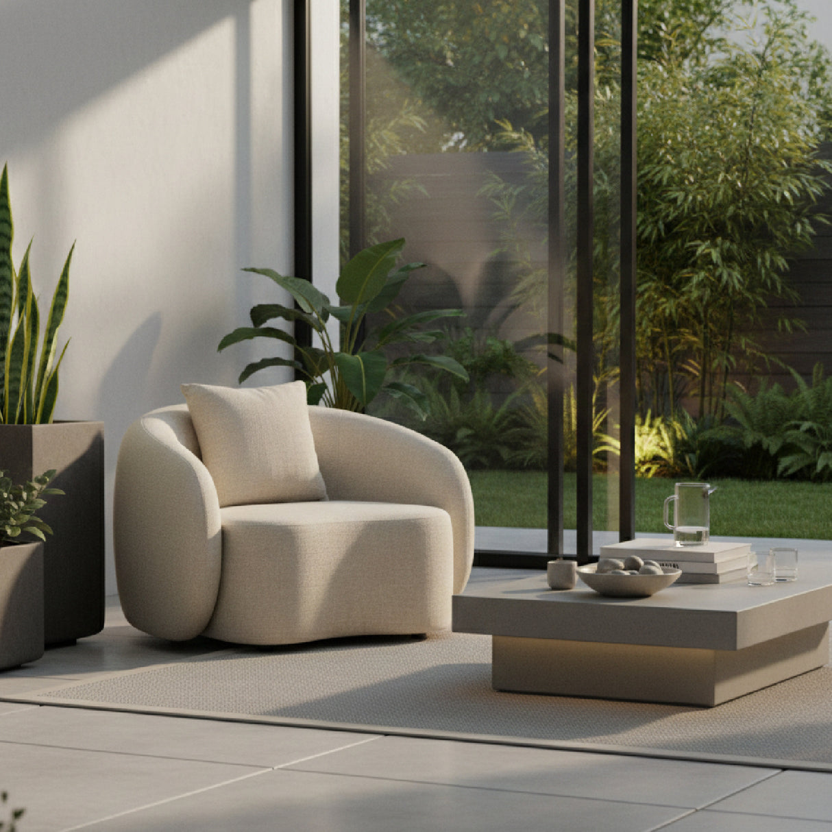 Beige Outdoor Lounge Chair | OROA Modern Tabarca