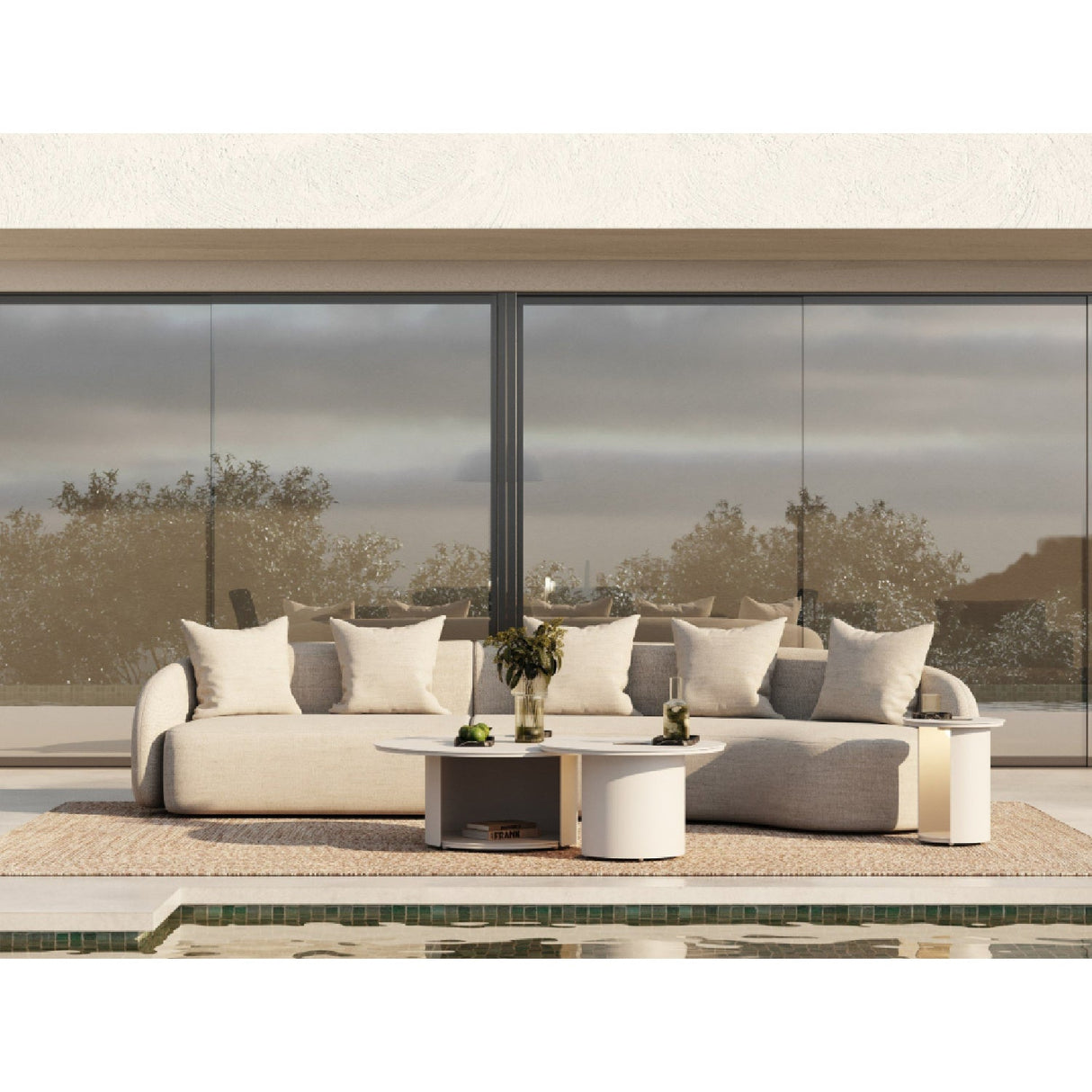 Beige Outdoor Sectional Sofa – Tabarca – alternate view 8