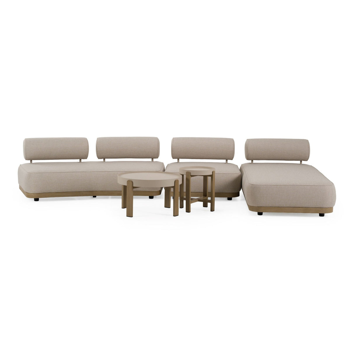 Modern European furniture - Gray Fabric 5-Piece Outdoor Sofa Set - www.oroa.com