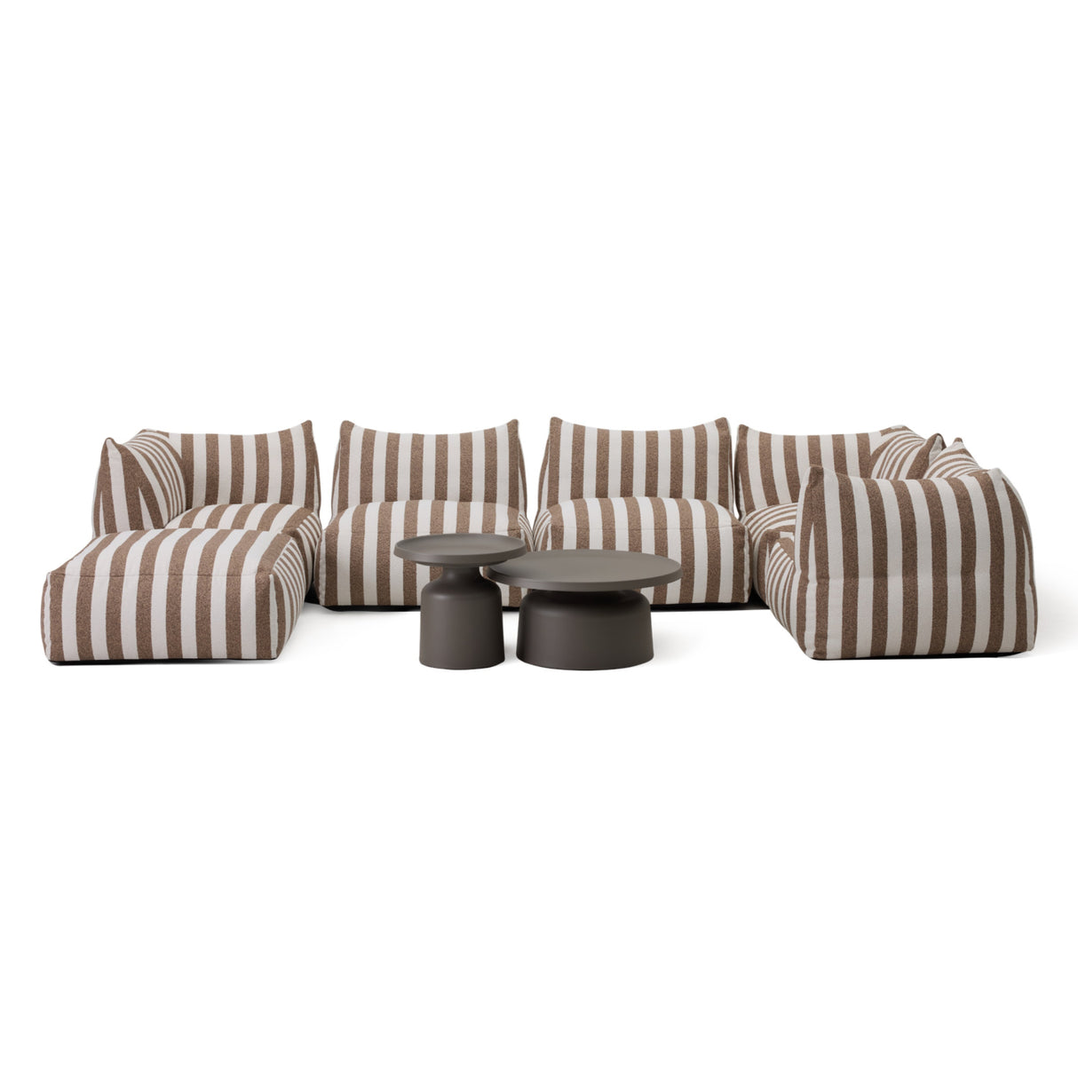 Brown Stripes 8-Piece Outdoor Sofa | Oroa.com