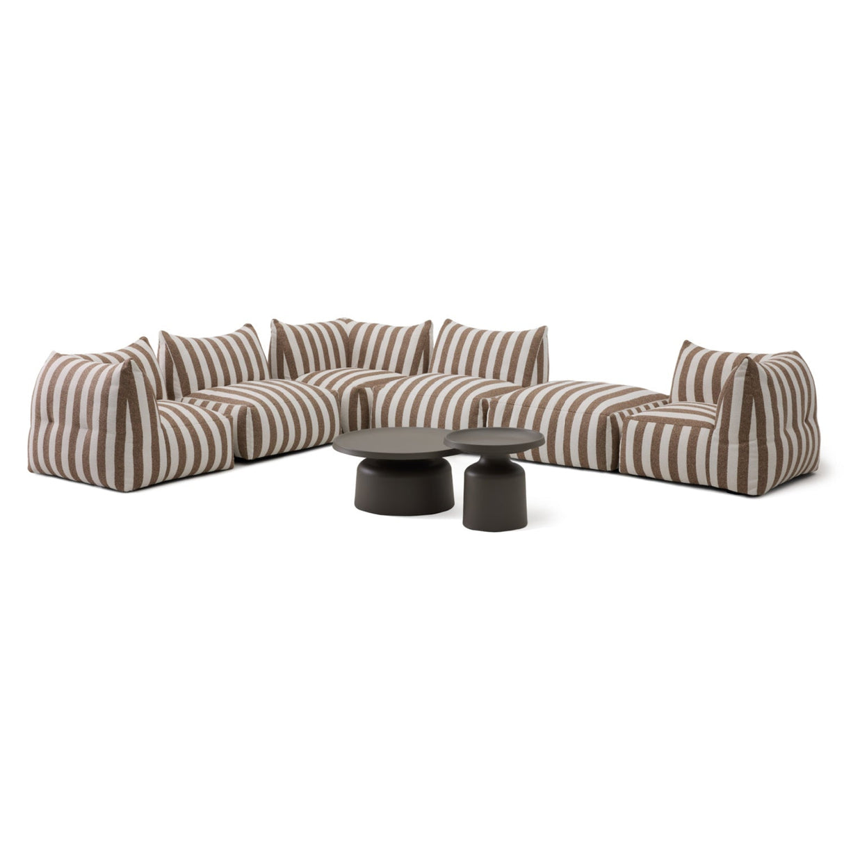 Brown Stripes 8-Piece Outdoor Sofa | Oroa Modern Lanuza | Oroa.com