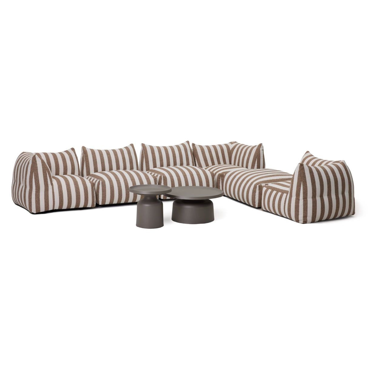 Brown Stripes 8-Piece Outdoor Sofa | Oroa Modern Lanuza | Oroa.com