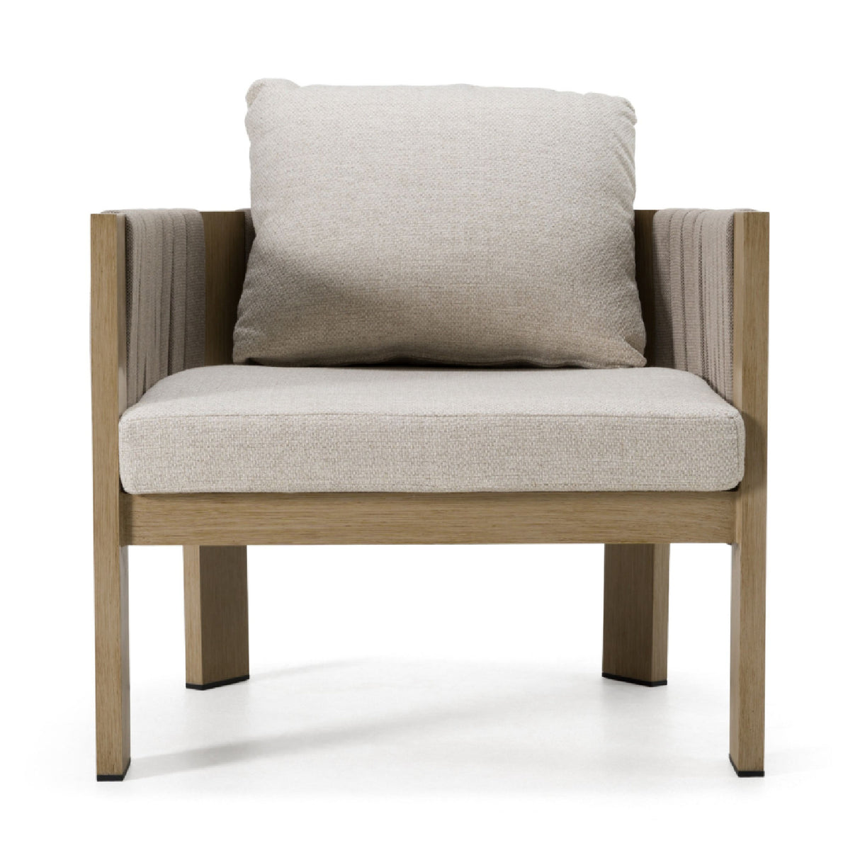 Gray Rope Outdoor Lounge Chair – Salvora – front view