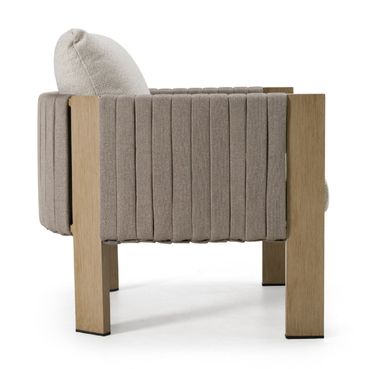 Gray Rope Outdoor Lounge Chair – Salvora – rear view