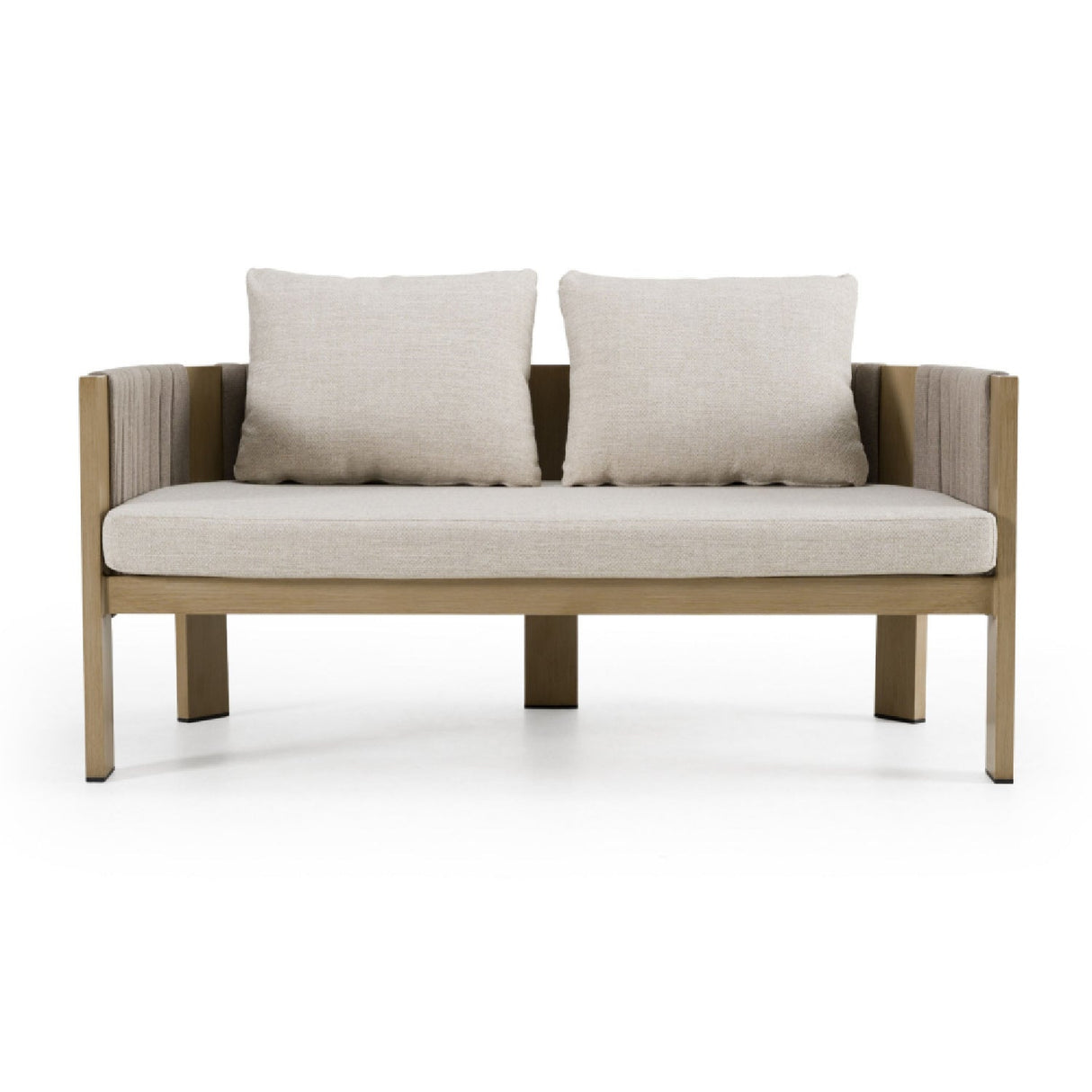 Outdoor Gray Rope Loveseat – Salvora – front view