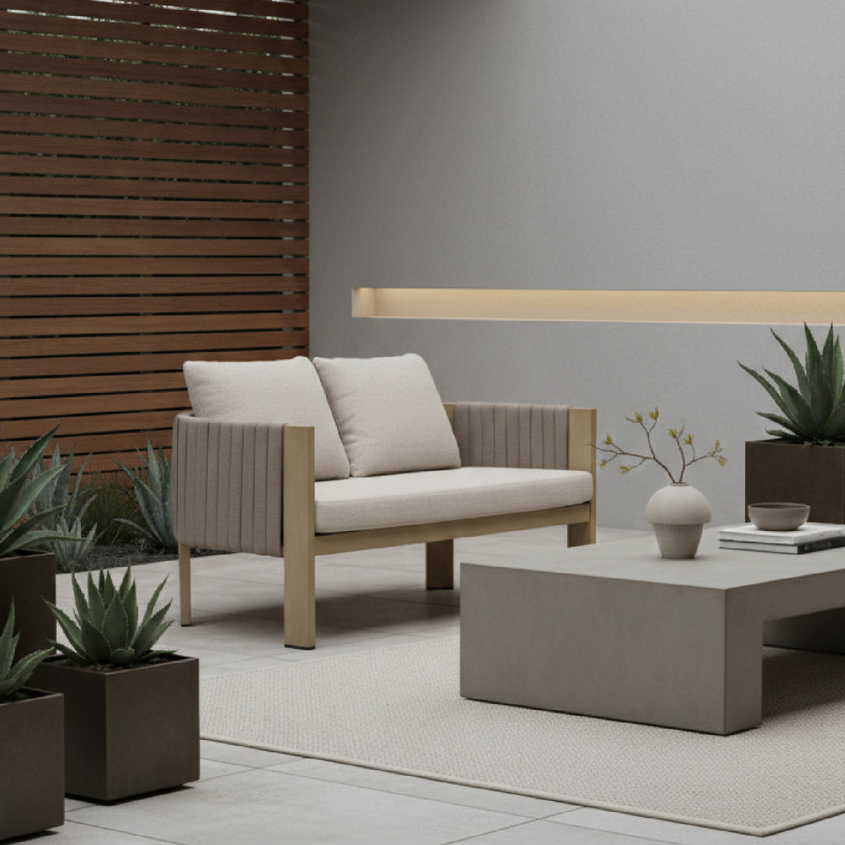 Outdoor Gray Rope Loveseat | Oroa.com