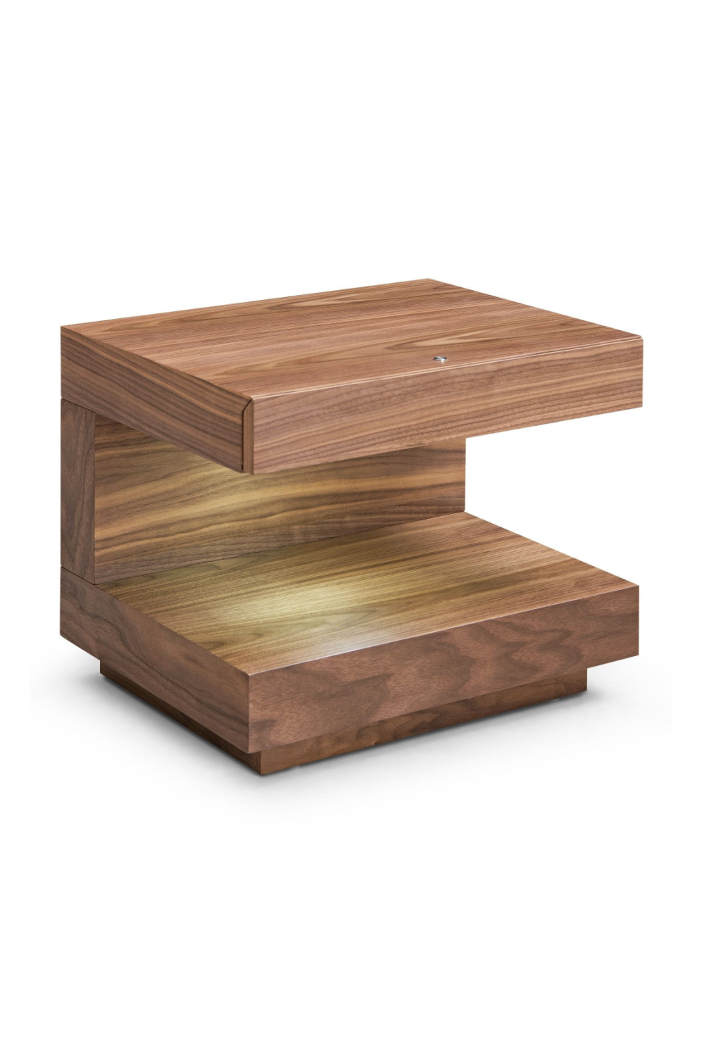 C-Shaped Brown LED Nightstand | Oroa.com
