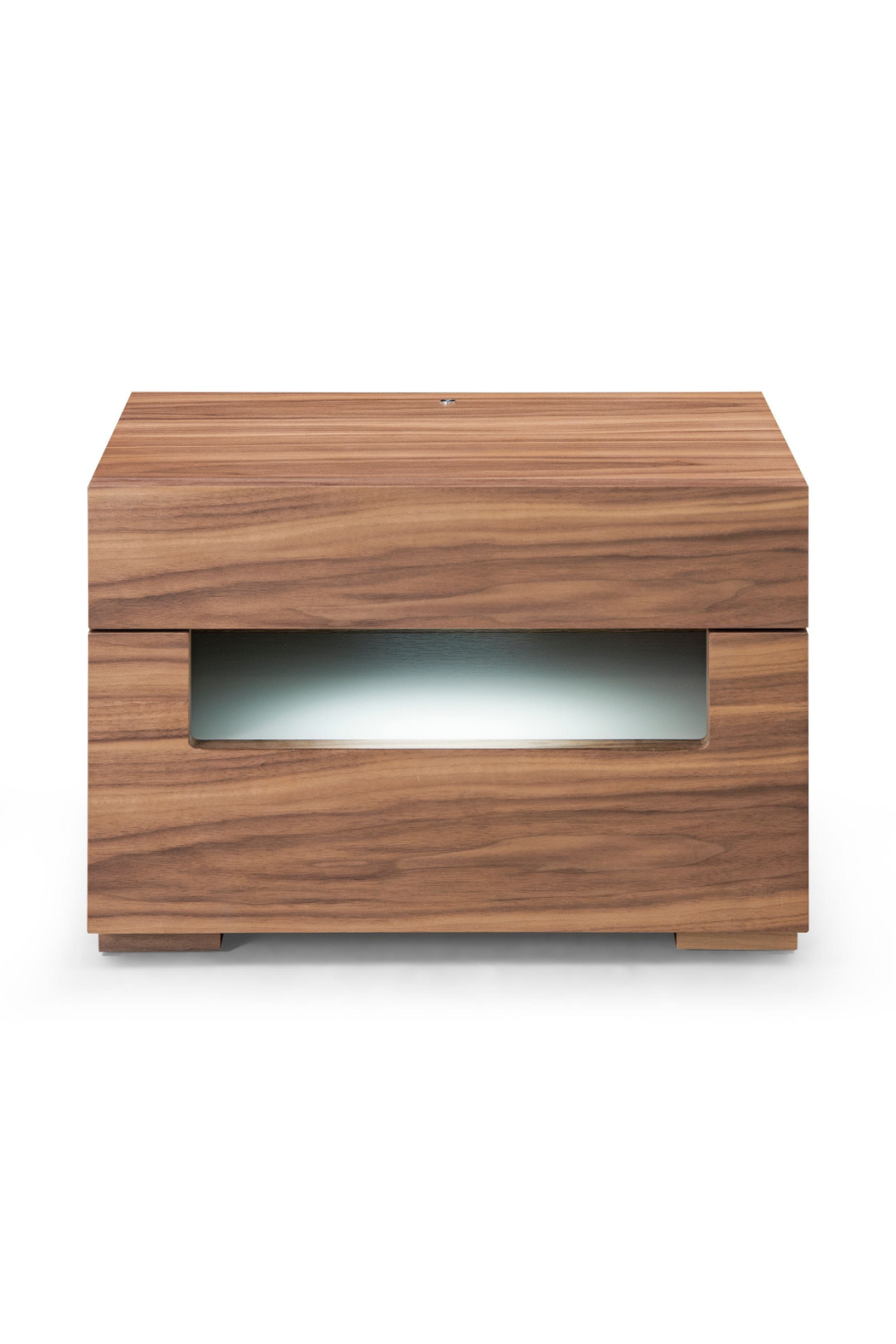 Walnut 2-Drawer LED Nightstand | OROA Modern Ceres | Oroa.com