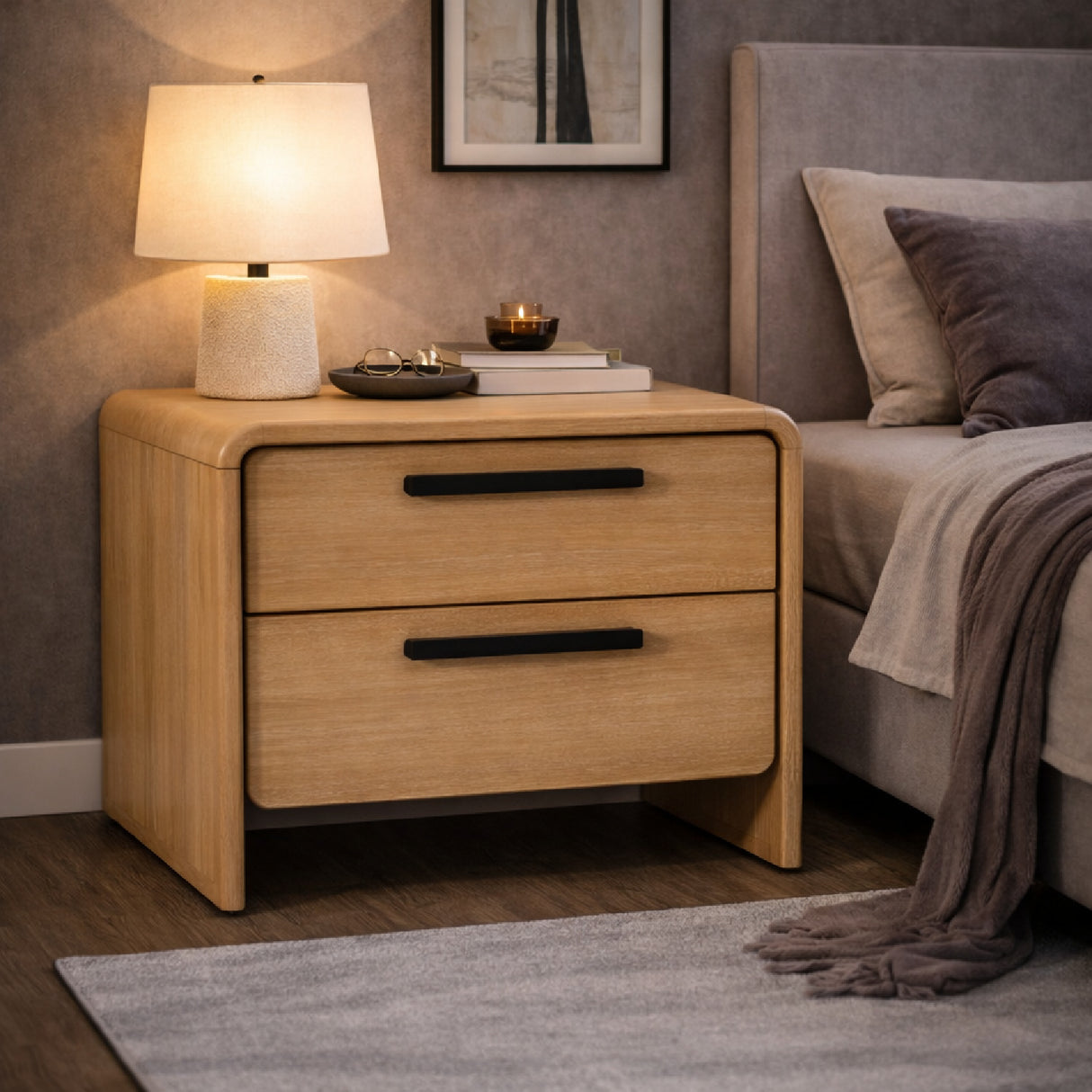 Natural Acacia Nightstand – Dresden – alternate view 14