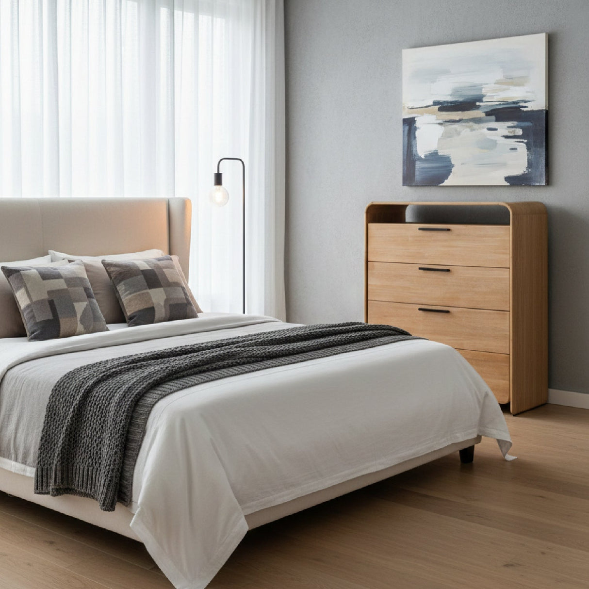Natural Acacia 4-Drawer Chest | OROA Modern Dresden | Oroa.com