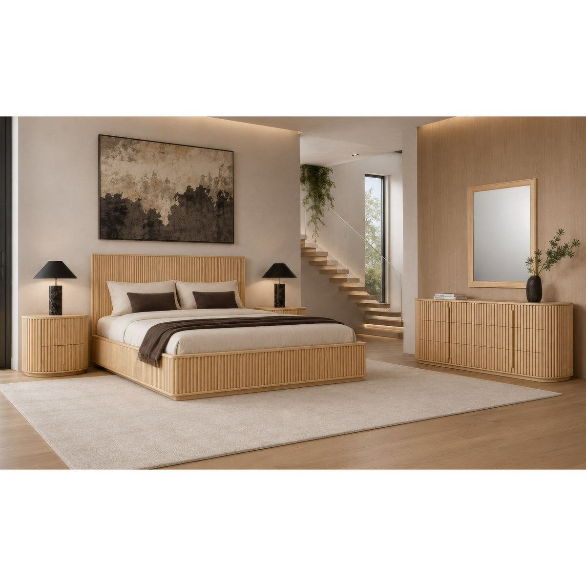 Oak Slatted 6-Drawer Dresser | OROA Modern Kayce