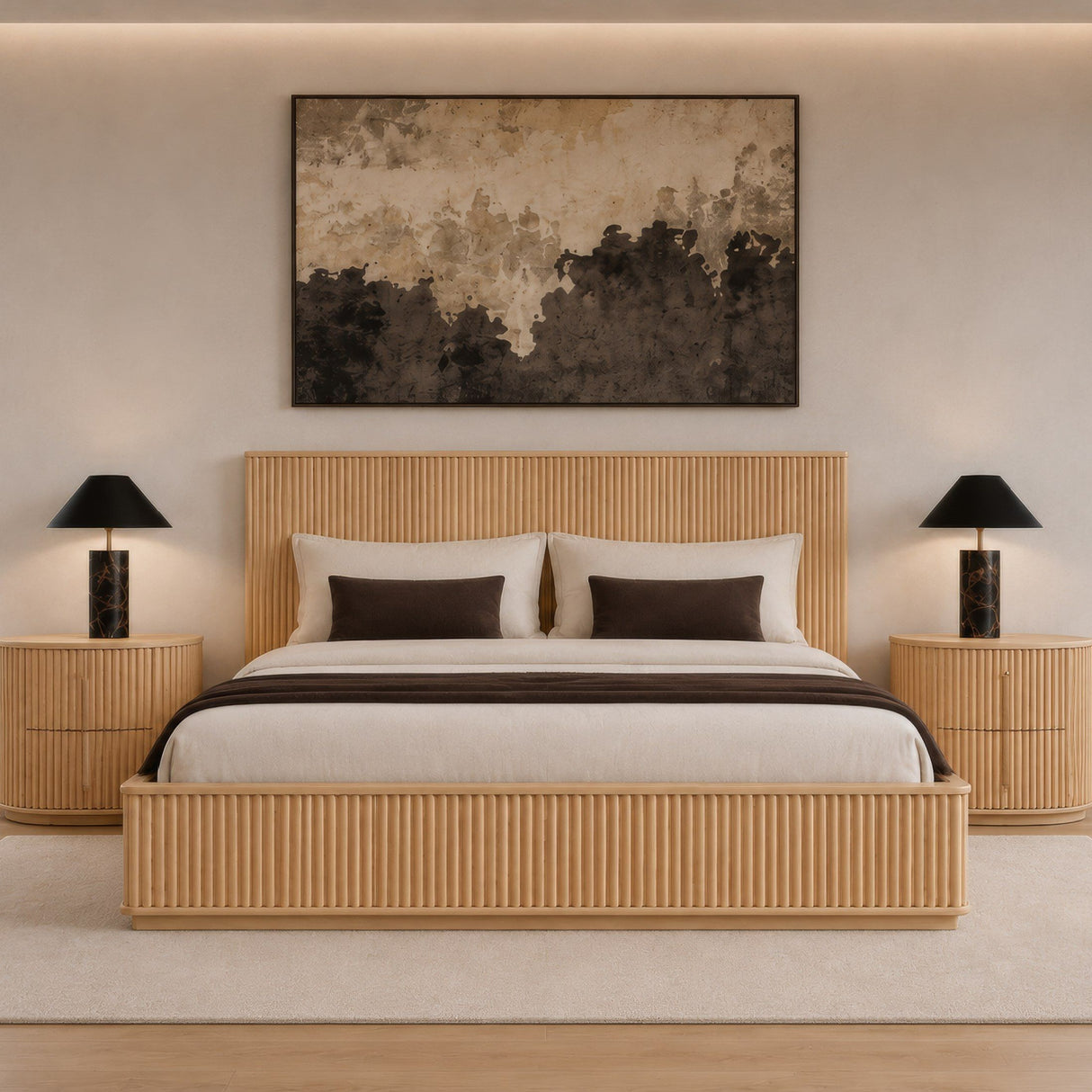 Natural Oak Slatted Bed | OROA Modern Kayce