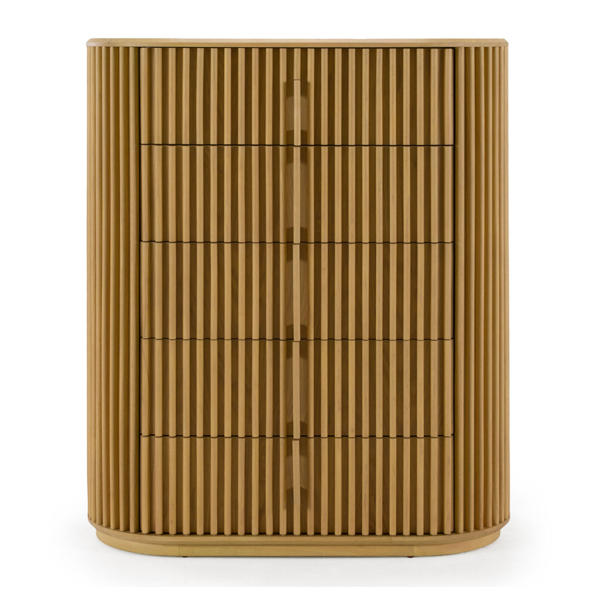 Oak Slatted 5-Drawer Chest | OROA Modern Kayce