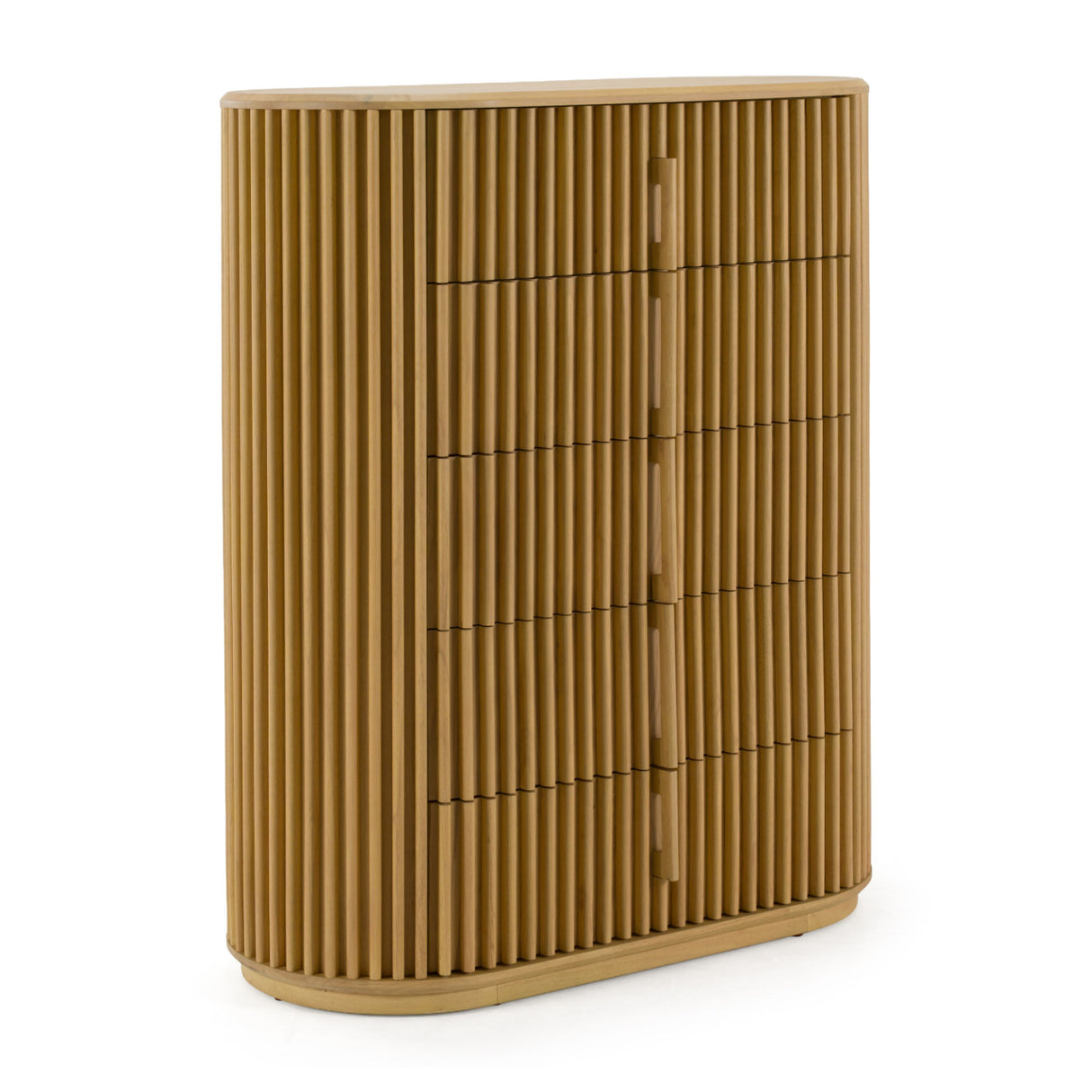 Oak Slatted 5-Drawer Chest | OROA Modern Kayce