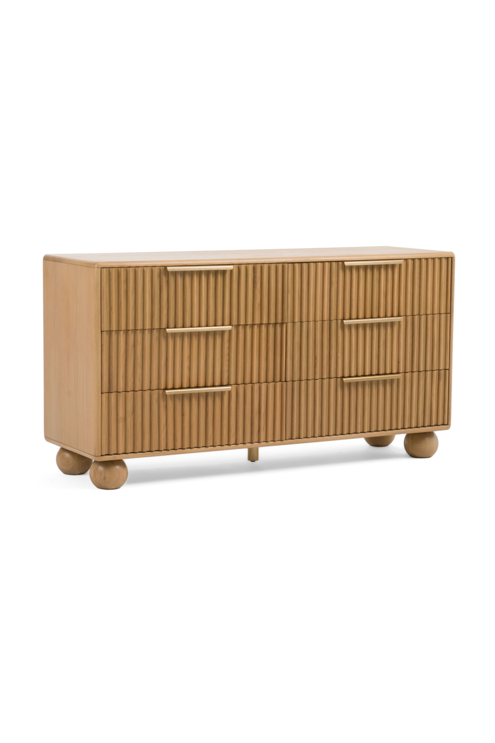 Fluted Oak 6-Drawer Dresser | Oroa.com