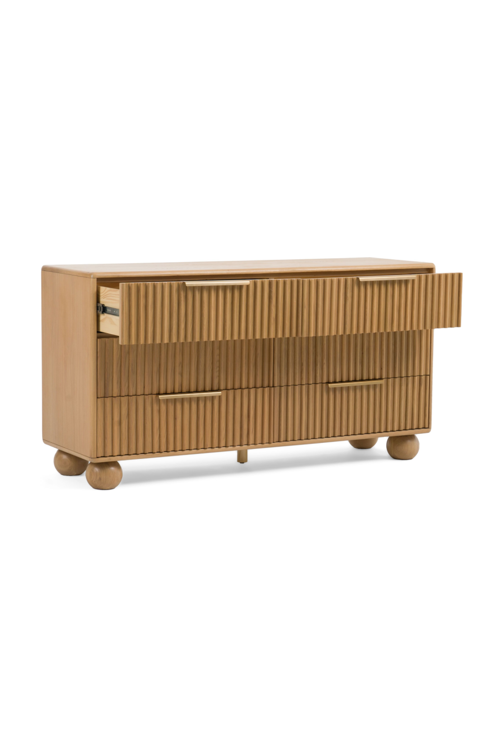 Fluted Oak 6-Drawer Dresser | Oroa.com