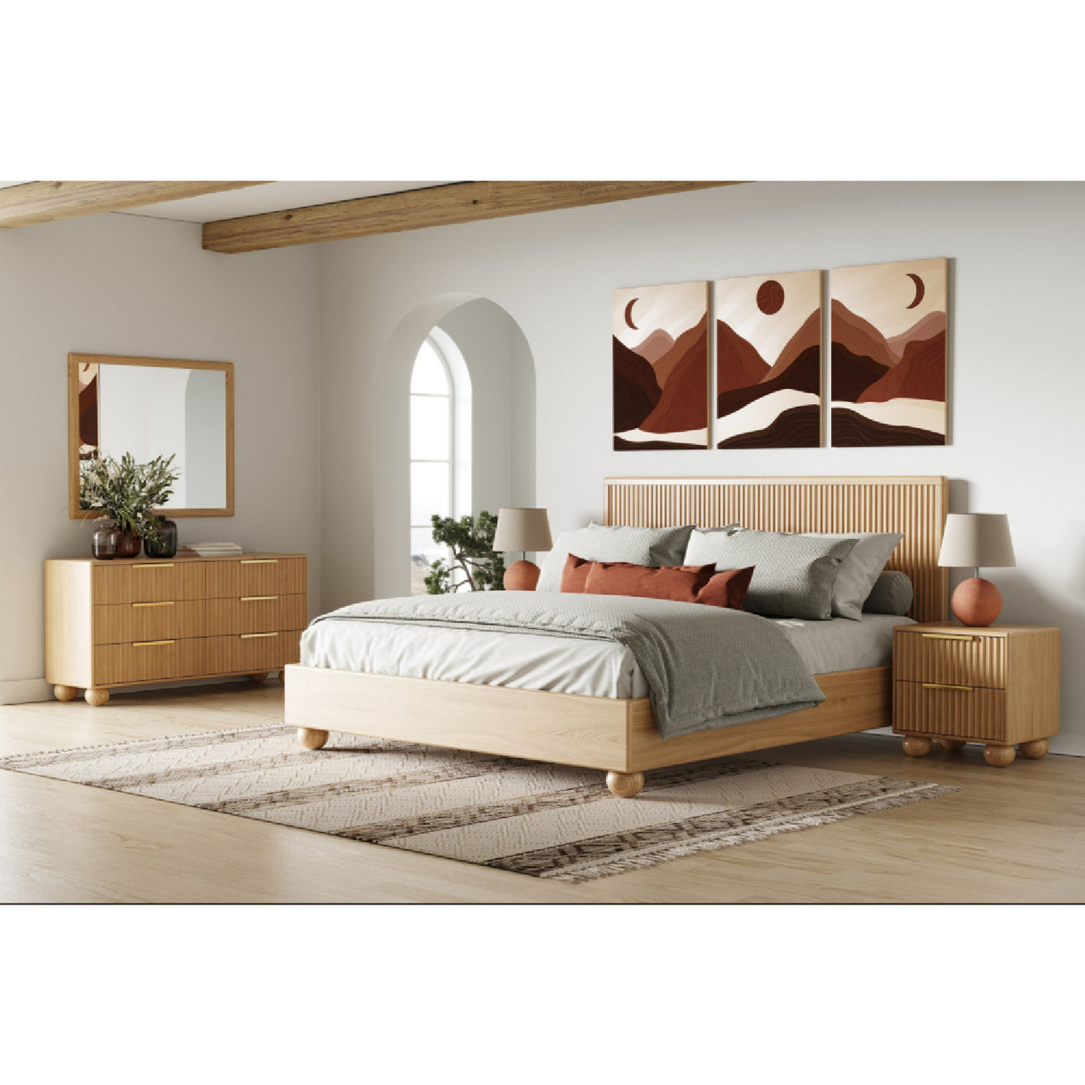 Fluted Oak Bed | OROA Modern Winters | Oroa.com