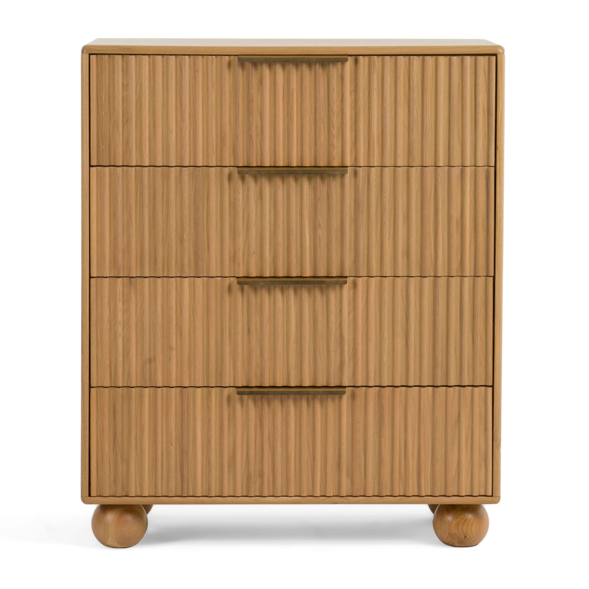 Fluted Oak 4-Drawer Chest | Oroa.com