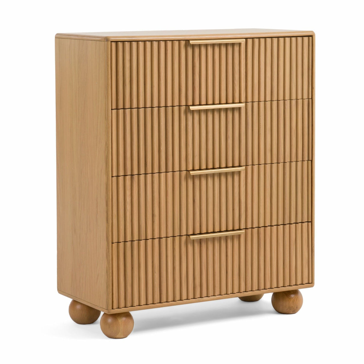 Fluted Oak 4-Drawer Chest | OROA Modern Winters | Oroa.com