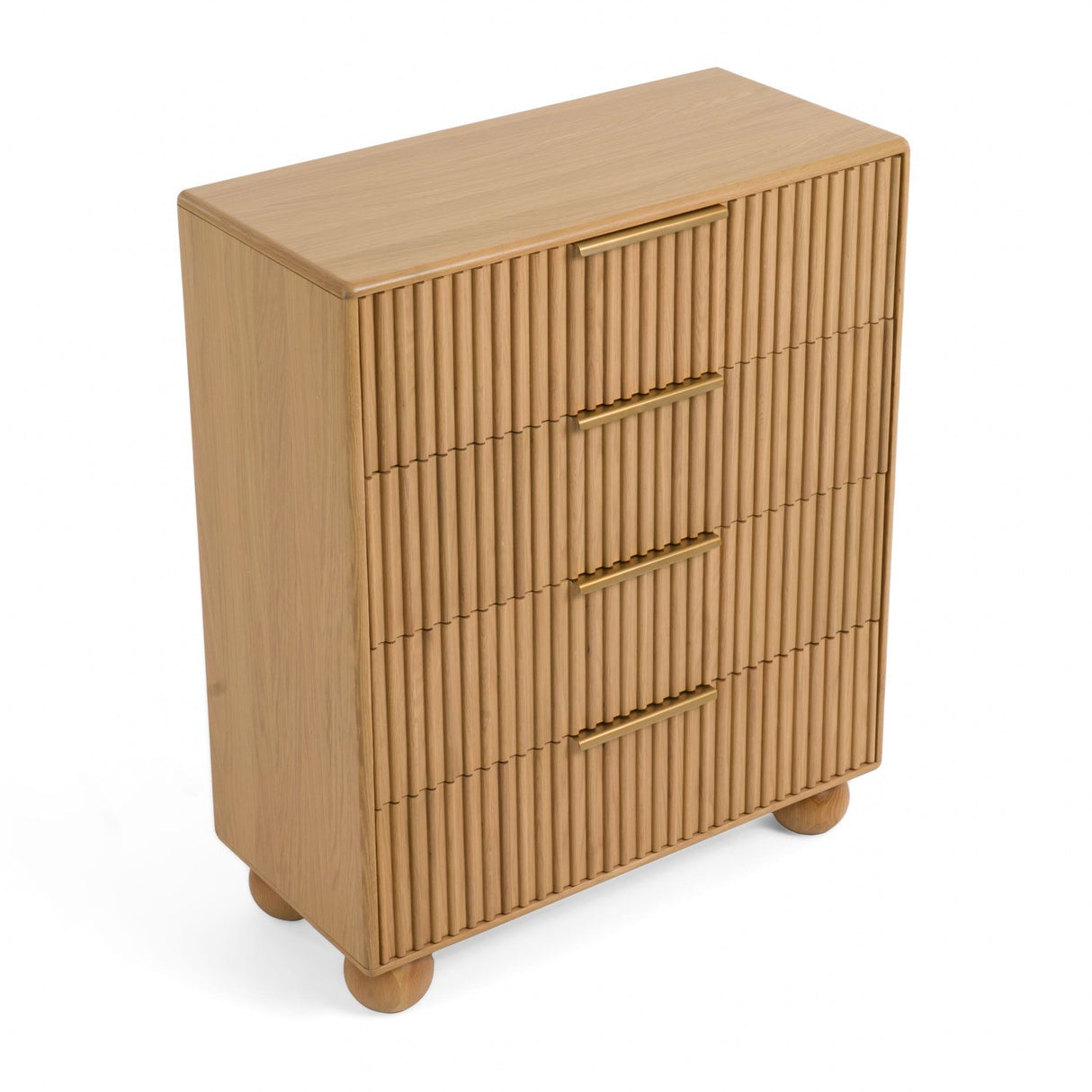 Fluted Oak 4-Drawer Chest | OROA Modern Winters | Oroa.com