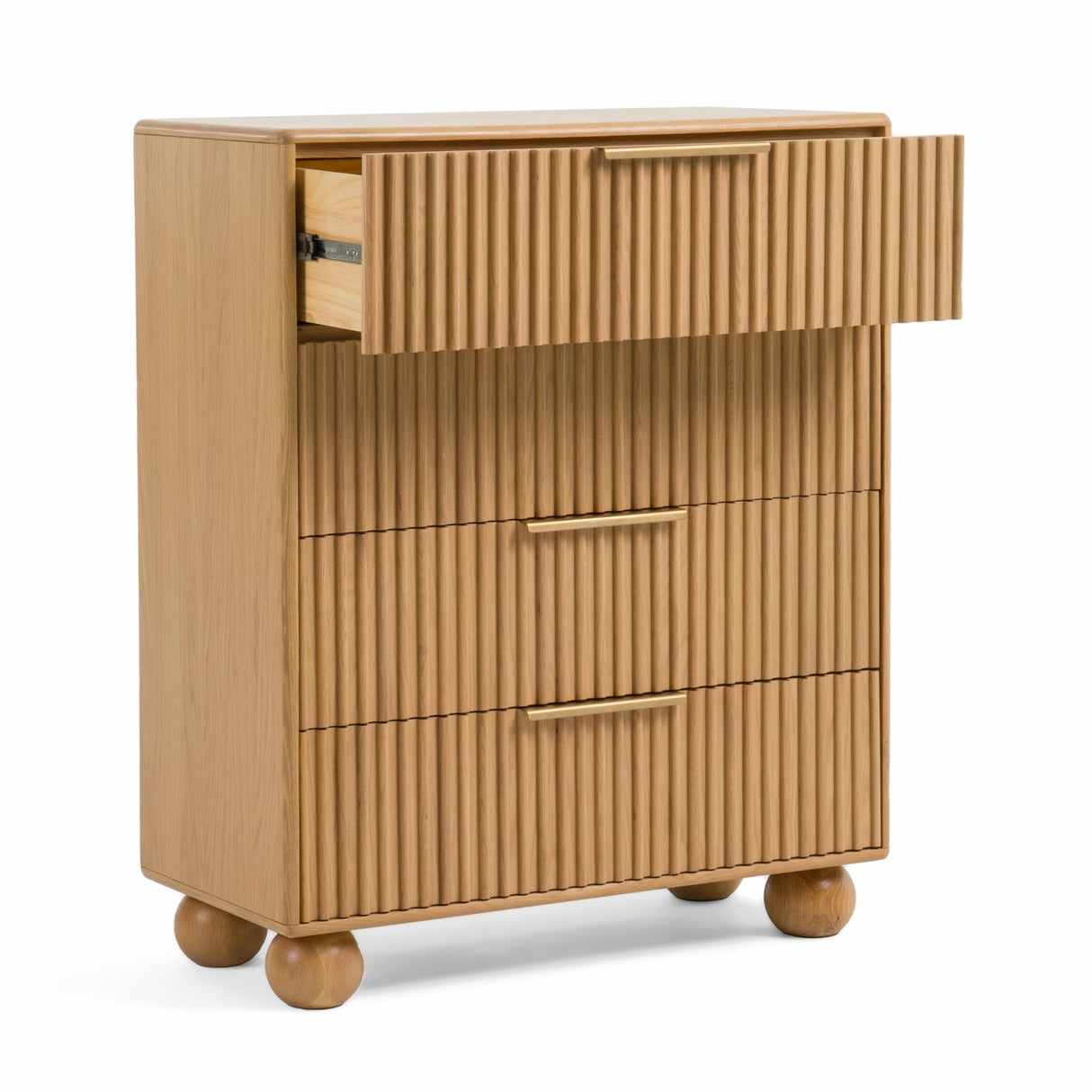 Fluted Oak 4-Drawer Chest | OROA Modern Winters | Oroa.com