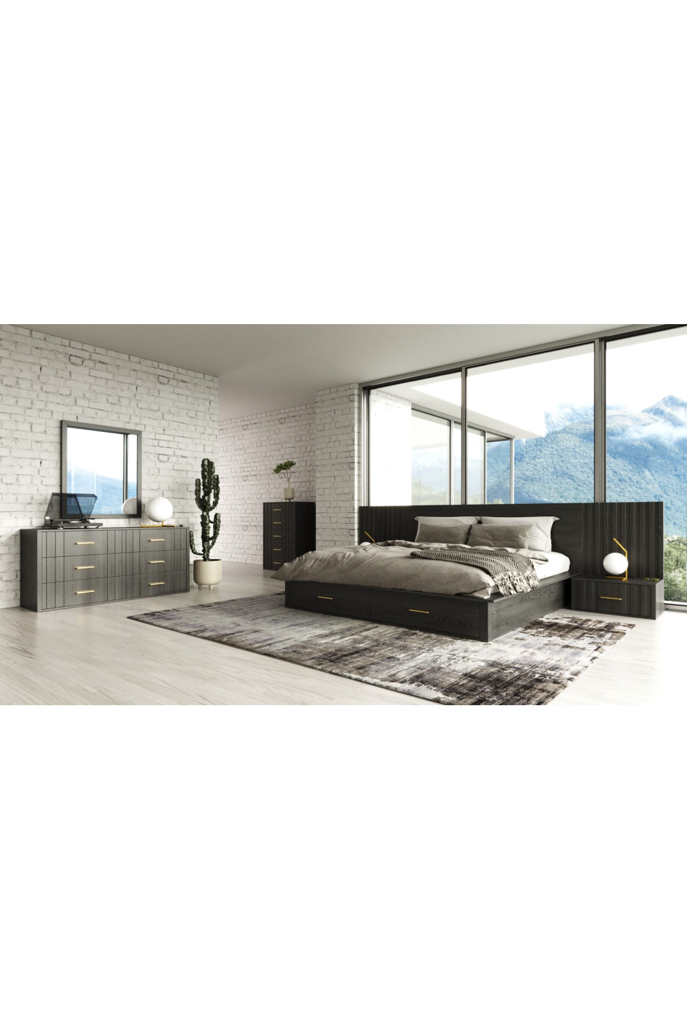Dark Gray 2-Drawer Bed | Oroa.com