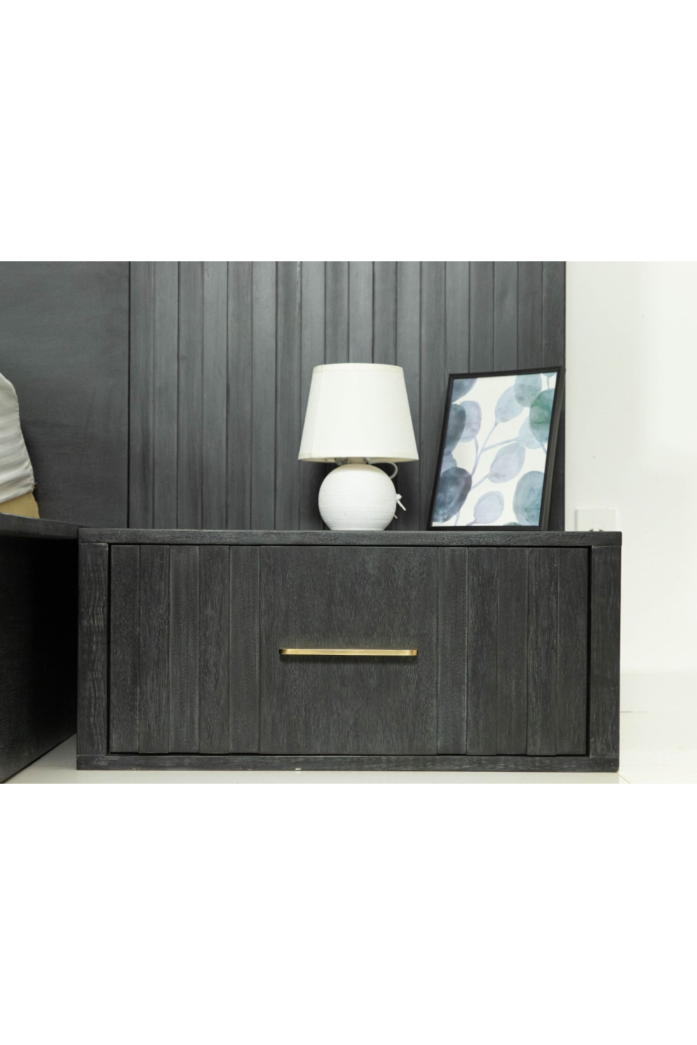 Gray Acacia 1-Drawer Nightstand | Oroa.com