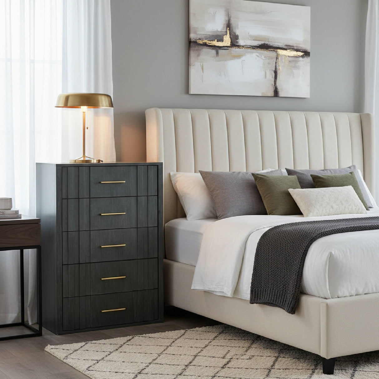 Gray Acacia 5-Drawer Chest | OROA Modern Manchester | Oroa.com