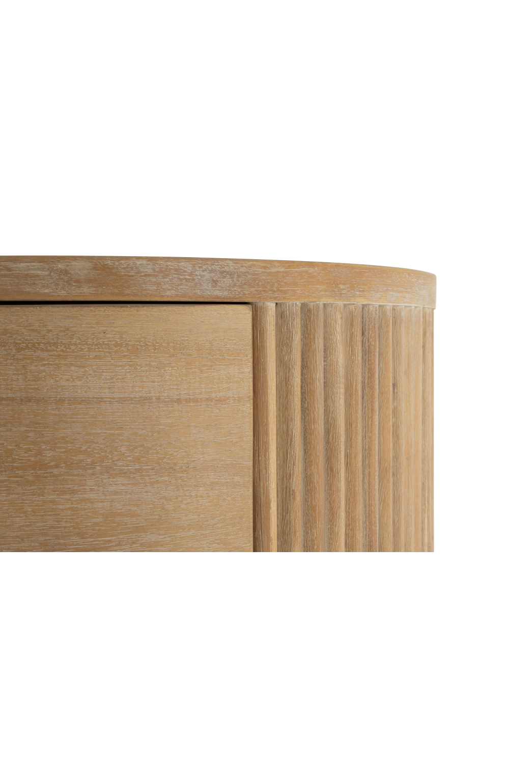 Ribbed Natural Acacia 2-Drawer Nightstand | OROA Modern | Oroa.com