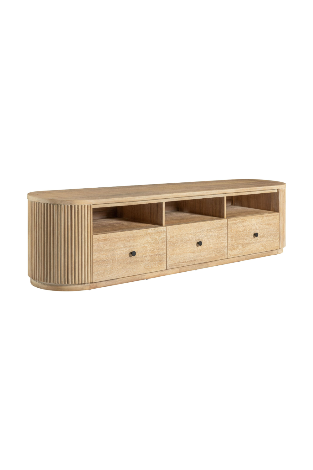 3-Drawer Natural Acacia TV Stand | OROA Modern Jacobson | Oroa.com