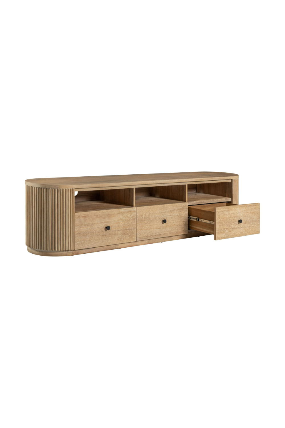 3-Drawer Natural Acacia TV Stand | OROA Modern Jacobson | Oroa.com
