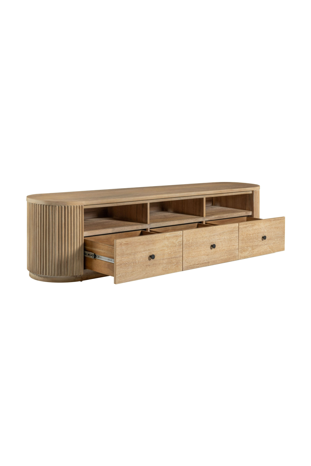 3-Drawer Natural Acacia TV Stand | Oroa.com