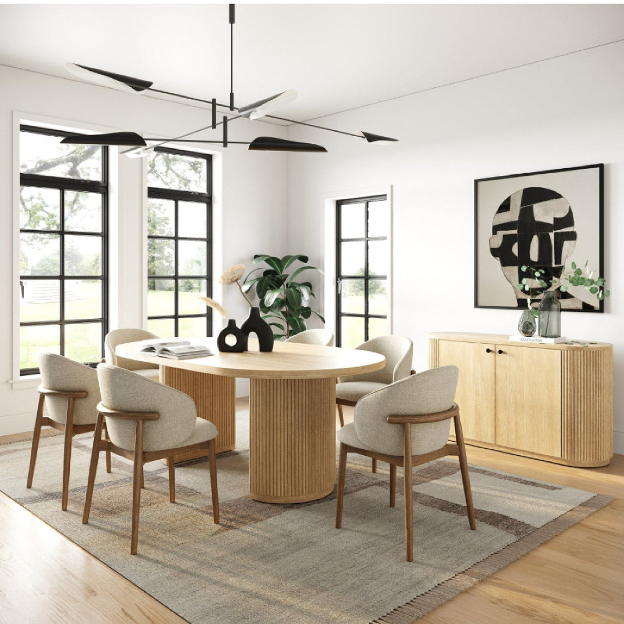 Natural Acacia Oval Dining Table – Jacobson – angled view
