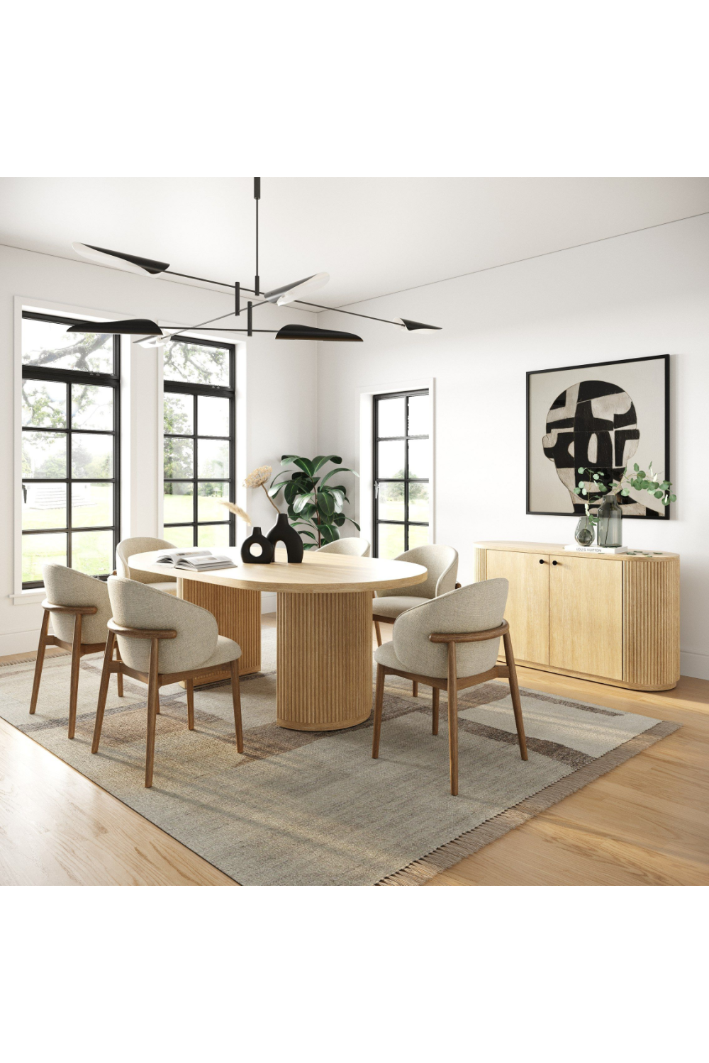 Ribbed Natural Acacia 2-Door Sideboard | OROA Modern | Oroa.com