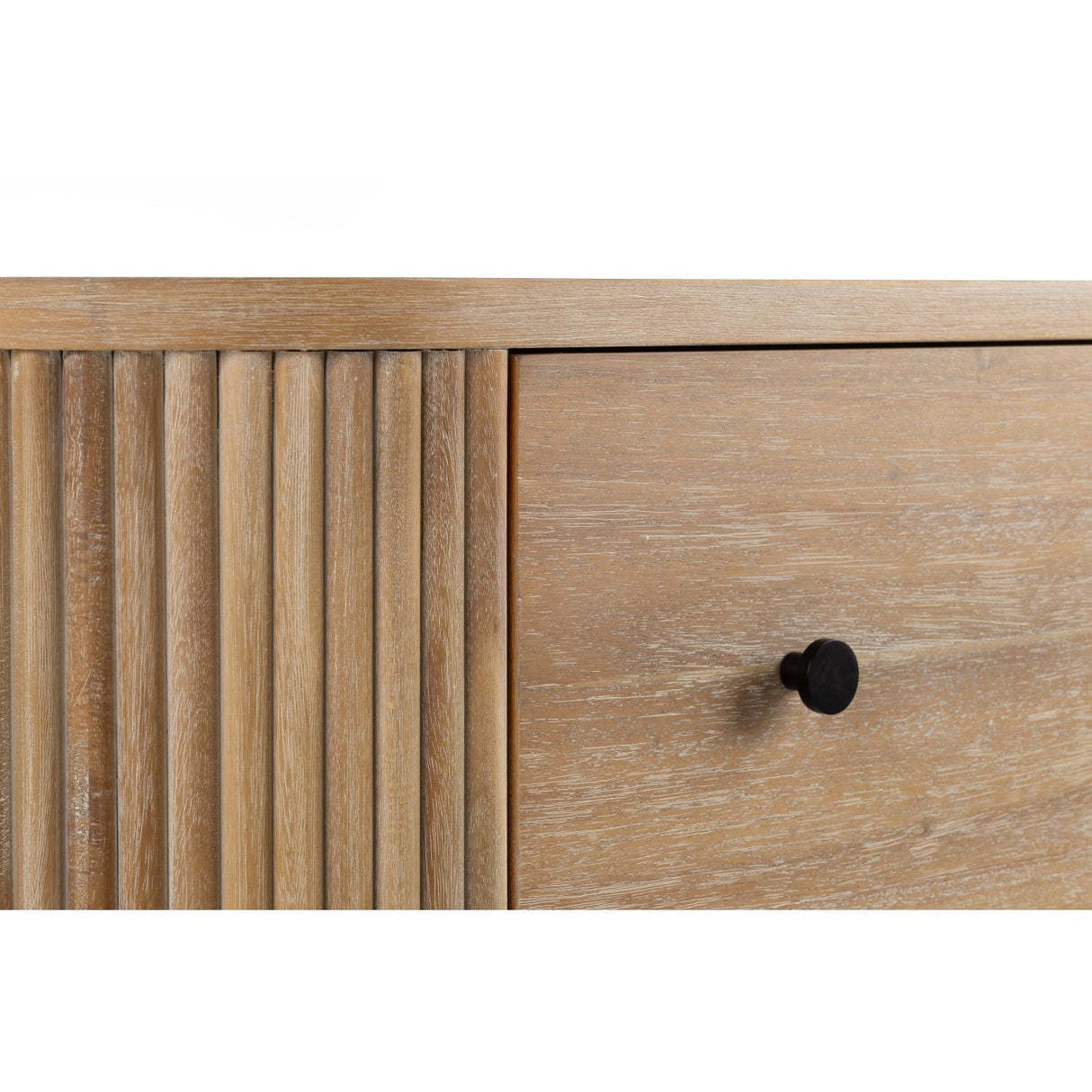 Ribbed Natural Acacia 4-Drawer Chest | OROA Modern Jacobson | Oroa.com
