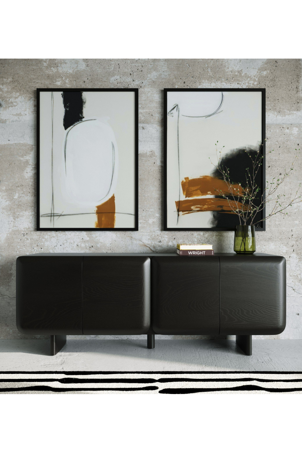 Black Lacquered 4-Door Sideboard | OROA Modern Steven | Oroa.com