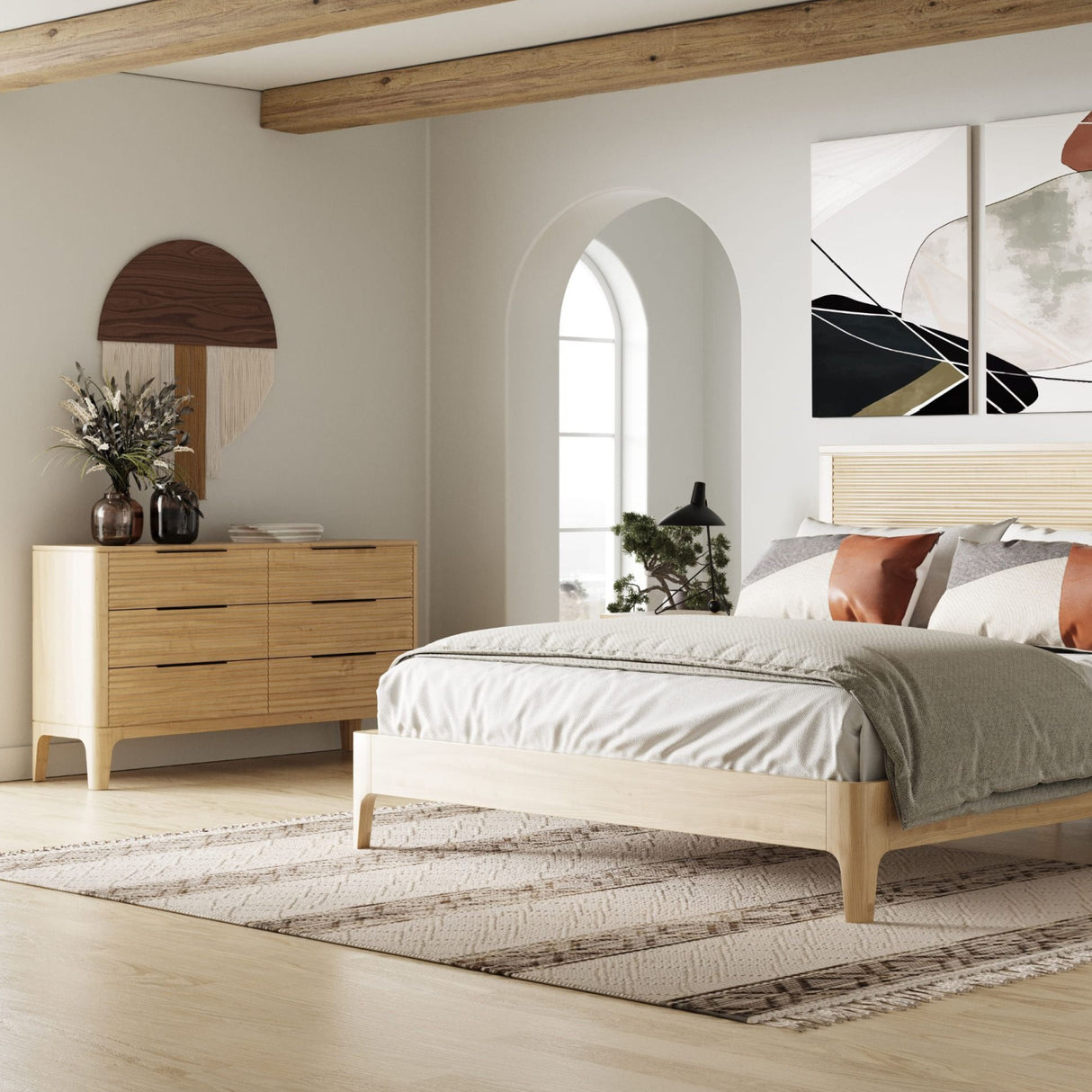 6-Drawer Solid Oak Dresser – Seattle – angled view