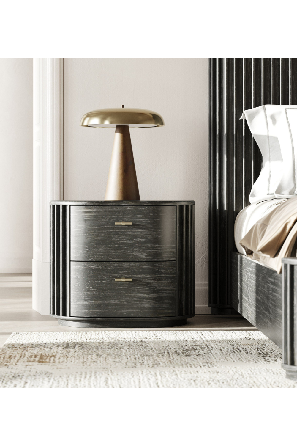 Solid Acacia 2-Drawer Nightstand | OROA Modern Fields | Oroa.com