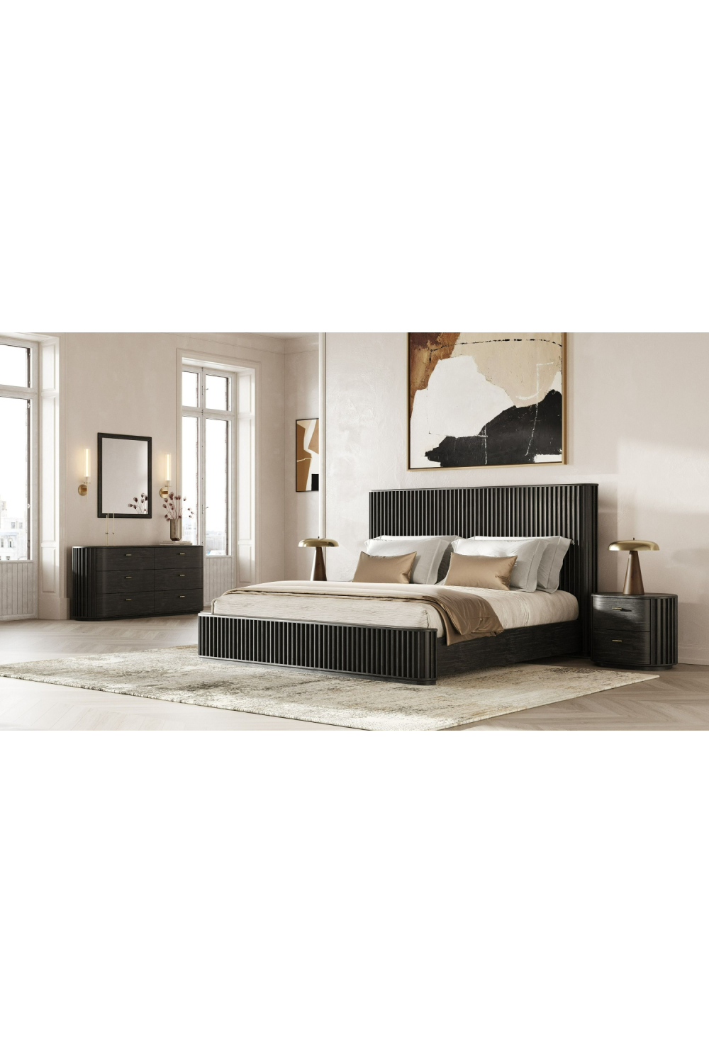 Black Acacia 4-Drawer Chest | OROA Modern Fields | Oroa.com