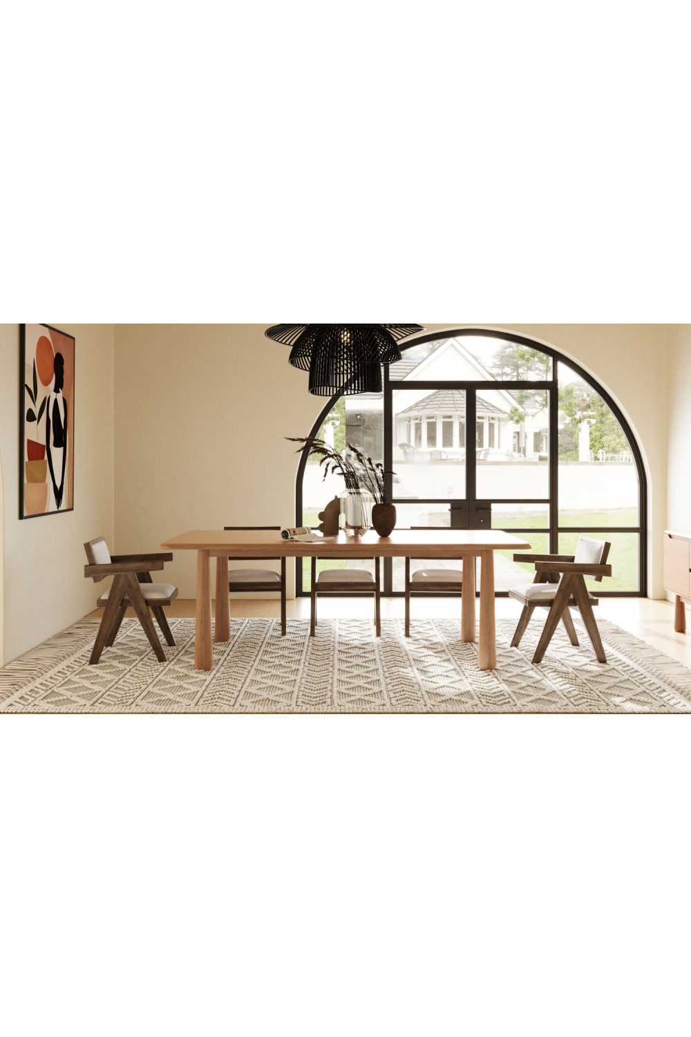 Natural Acacia Dining Table | OROA Modern Rhea | Oroa.com